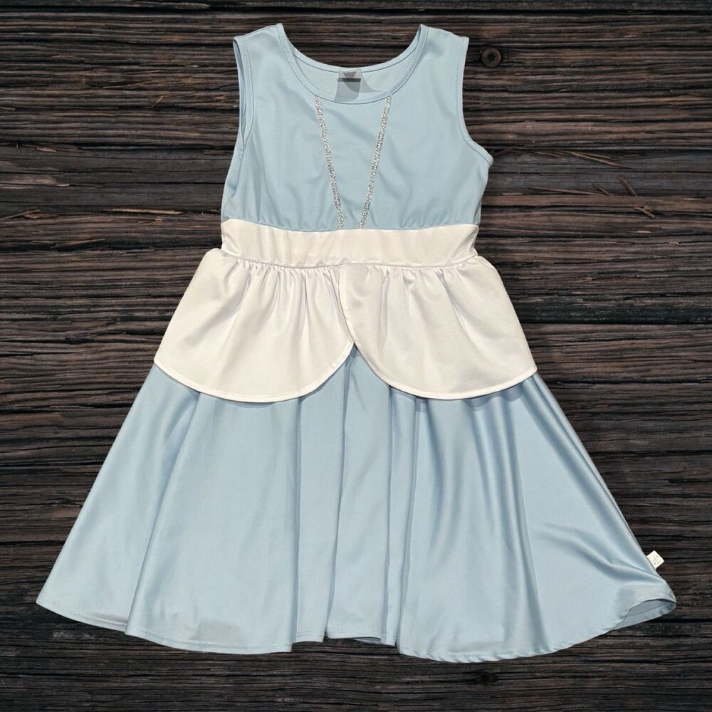 Little Adventures Cinderella Princess Dress Blue White Costume Girls Size 8